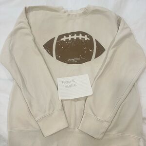 Football Graphic Cream Sweater